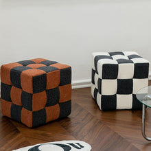 Load image into Gallery viewer, Eudora Checkerboards Ottoman