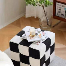 Load image into Gallery viewer, Eudora Checkerboards Ottoman