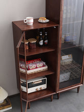 Load image into Gallery viewer, PAIGE SWEDEN Glass Display Solid Wood Living Room Cabinet Modern Minimalist