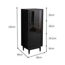 Load image into Gallery viewer, PAIGE SWEDEN Glass Display Solid Wood Living Room Cabinet Modern Minimalist