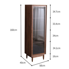 Load image into Gallery viewer, PAIGE SWEDEN Glass Display Solid Wood Living Room Cabinet Modern Minimalist