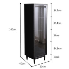Load image into Gallery viewer, PAIGE SWEDEN Glass Display Solid Wood Living Room Cabinet Modern Minimalist