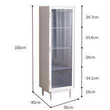 Load image into Gallery viewer, PAIGE SWEDEN Glass Display Solid Wood Living Room Cabinet Modern Minimalist