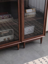 Load image into Gallery viewer, PAIGE SWEDEN Glass Display Solid Wood Living Room Cabinet Modern Minimalist