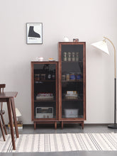 Load image into Gallery viewer, PAIGE SWEDEN Glass Display Solid Wood Living Room Cabinet Modern Minimalist