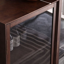 Load image into Gallery viewer, PAIGE SWEDEN Glass Display Solid Wood Living Room Cabinet Modern Minimalist
