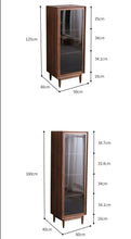 Load image into Gallery viewer, PAIGE SWEDEN Glass Display Solid Wood Living Room Cabinet Modern Minimalist