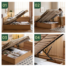 Load image into Gallery viewer, Scandinavian Oak Wood Storage Bed SOLACE