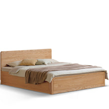 Load image into Gallery viewer, Scandinavian Oak Wood Storage Bed SOLACE