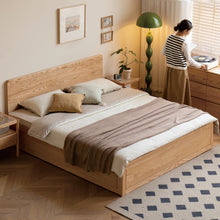 Load image into Gallery viewer, Scandinavian Oak Wood Storage Bed SOLACE