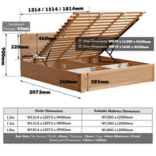 Load image into Gallery viewer, Scandinavian Oak Wood Storage Bed SOLACE