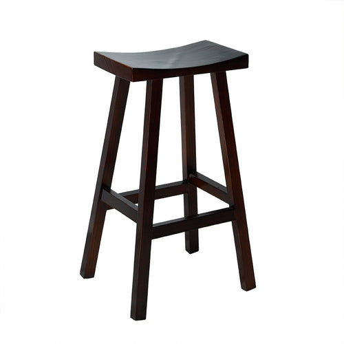 Luca High Bar Stool Solid Wood Saddle High Chair Cafe BR 067 WD