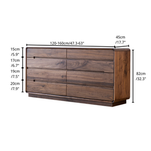 Renwich Solid Walnut Wood 8 Drawer Dresser