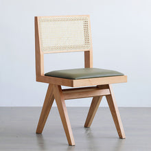Load image into Gallery viewer, Rowan RITZ Chair Rattan with Armrest Nordic Solid Wood Walnut, Natural Color