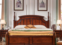 Load image into Gallery viewer, DAISY Boston Hilton Bed with carvings ( Mahogany Colour )