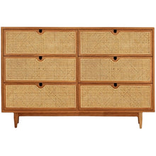 Load image into Gallery viewer, Dakota RITZ Japanese Chest of Drawers Cabinet Rattan Solid Wood Colour Walnut Cherry Natural