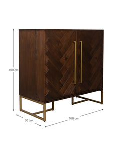 CHARLEE  Bar Counter Solid Wood Wine Rack Cabinet