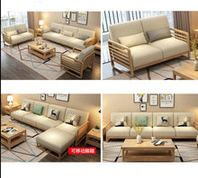 Load image into Gallery viewer, ARIA Luxury Scandinavian Sofa Solid Wood Nordic Style ( Walnut / Natural Color , 10 Combination Set )