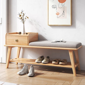 CASSIDY BELAIR Solid Wood Shoe Stool