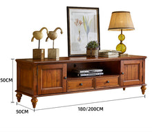 Load image into Gallery viewer, Calvin Glass Display 2 Drawers , TV Console, Coffee Table, America Classic Style Living room Solid Wood
