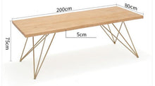 Load image into Gallery viewer, IAN Dining Table Live Edge Slab Modern Minimalist Design Nordic