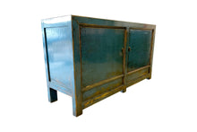 Load image into Gallery viewer, 李 Li Blue 2 Door Sideboard. New, Reclaimed Pine Wood