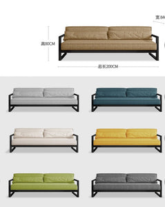 CHLOE Scandinavian Sofa American Hardwood Japanese Style ( Choice of 5 Size , 7 Fabric Color, Frame Walnut, Natural, Black )