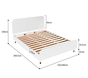 Anastasia HYATT Bed Scandinavian Nordic Pure Solid Wood Bedroom ( 2 Size 4 Colour )