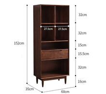 Load image into Gallery viewer, KAILANI TOKYO HILTON Japanese Scandinavian Bookcase Display Cabinet Solid Wood ( 4 Colour 3 Size )