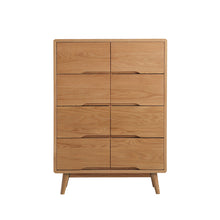 Load image into Gallery viewer, Camilla RITZ Chest of Drawers Japanese Nordic Pure Solid Wood 8 drawers Storage Walnut , Cherry Colour