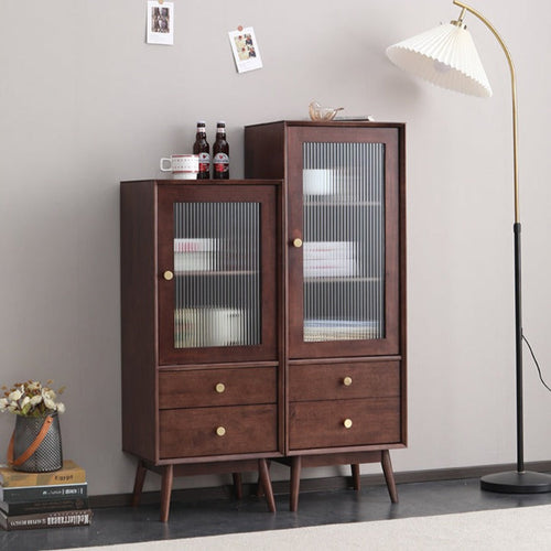 ELLEN SWEDEN Scandinavian Glass Display Bookcase Hardwood