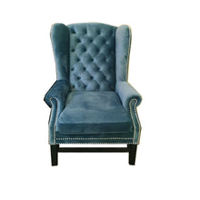 Load image into Gallery viewer, ELENA Blue Flannel Lounge Sofa Chair American Single Size