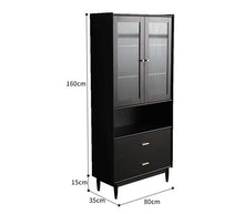 Load image into Gallery viewer, EZRA Glass Display Hutch Cabinet American Pine
