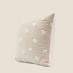 Marte Beige Lamb Throw Pillow