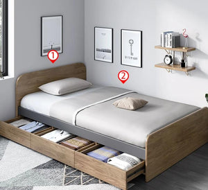 ELIAS Solid Wood Single / Queen Bed 1 /1.2 / 1.5 m