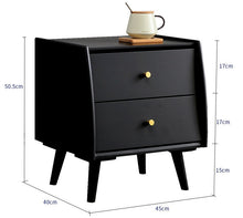 Load image into Gallery viewer, EMERSON HYATT Bedside Table Solid Wood Nordic Bedroom Lamp Table Night Stand ( 4 Colour )