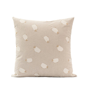 Marte Beige Lamb Throw Pillow