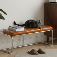 Load image into Gallery viewer, Carlea Leather Bench &amp; Ottoman