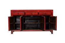 Load image into Gallery viewer, Liu Vintage Red 3 Drawer 4 Door Dongbei Sideboard