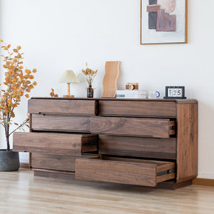 Renwich Solid Walnut Wood 8 Drawer Dresser