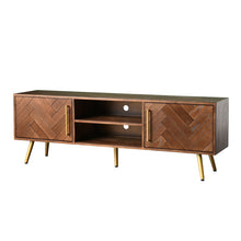 Load image into Gallery viewer, LILAH Herringbone TV Console Solid Wood American Ash Cabinet