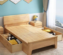 Load image into Gallery viewer, WAREHOUSE SALE MATEO Wooden Storage Bed Frame with 2 Big Drawers ( Choice from 2 Color 2 Size ) ( Discount Price $1299 Special Price $799 )