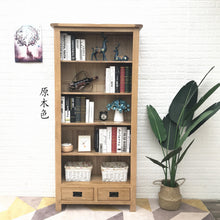 Load image into Gallery viewer, ETHAN Nordic Solid Oak Wood Large Glass Display Cabinet Bookshelf
