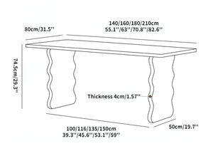 Jalen Wavy Base Dining Table