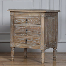 Load image into Gallery viewer, EZEKIEL American French Country Bedside Table 3 Drawers ( Select from 3 Color )