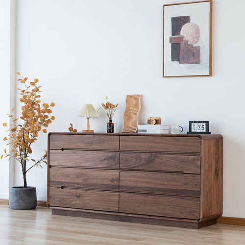 Renwich Solid Walnut Wood 8 Drawer Dresser