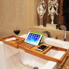 Load image into Gallery viewer, Bambusi Extendable Bathtub Caddy Tray